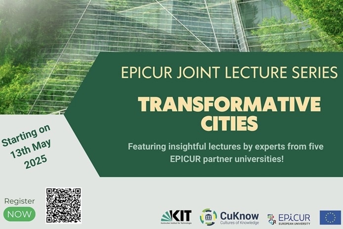 EPICUR-Vortragsreihe 2025: "Transformative Cities" ab 13. Mai, Anmeldung per QR-Code.